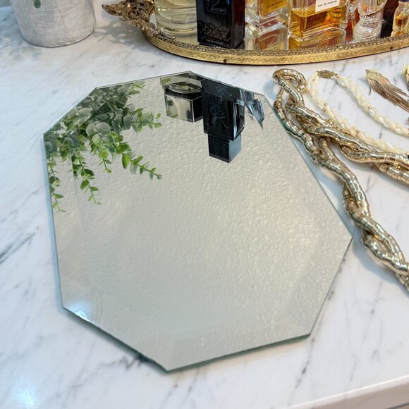 Gobs of Vintage jewelry with Beveled Mirror Vanity/Dresser Tray - Picture 16 of 17